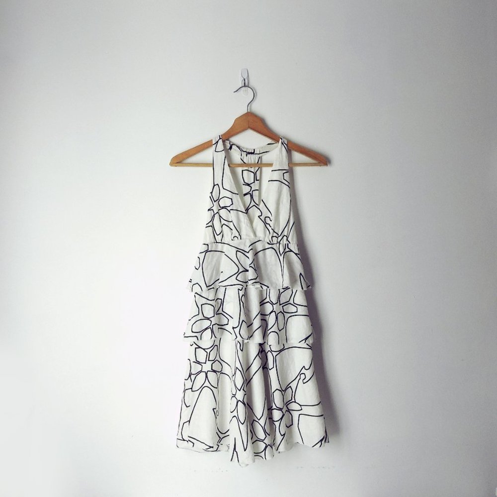A/X Armani Exchange Linen ruffle racer back dress